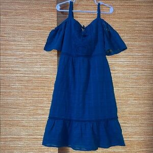 Art Class Blue Ruffled Tiered Midi Dress